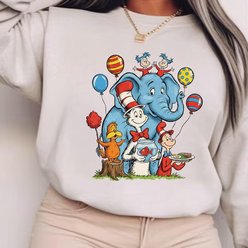 Dr Seuss Day Shirt Kids Youth Adult Teacher Cat in the Hat Birthday Party Tee