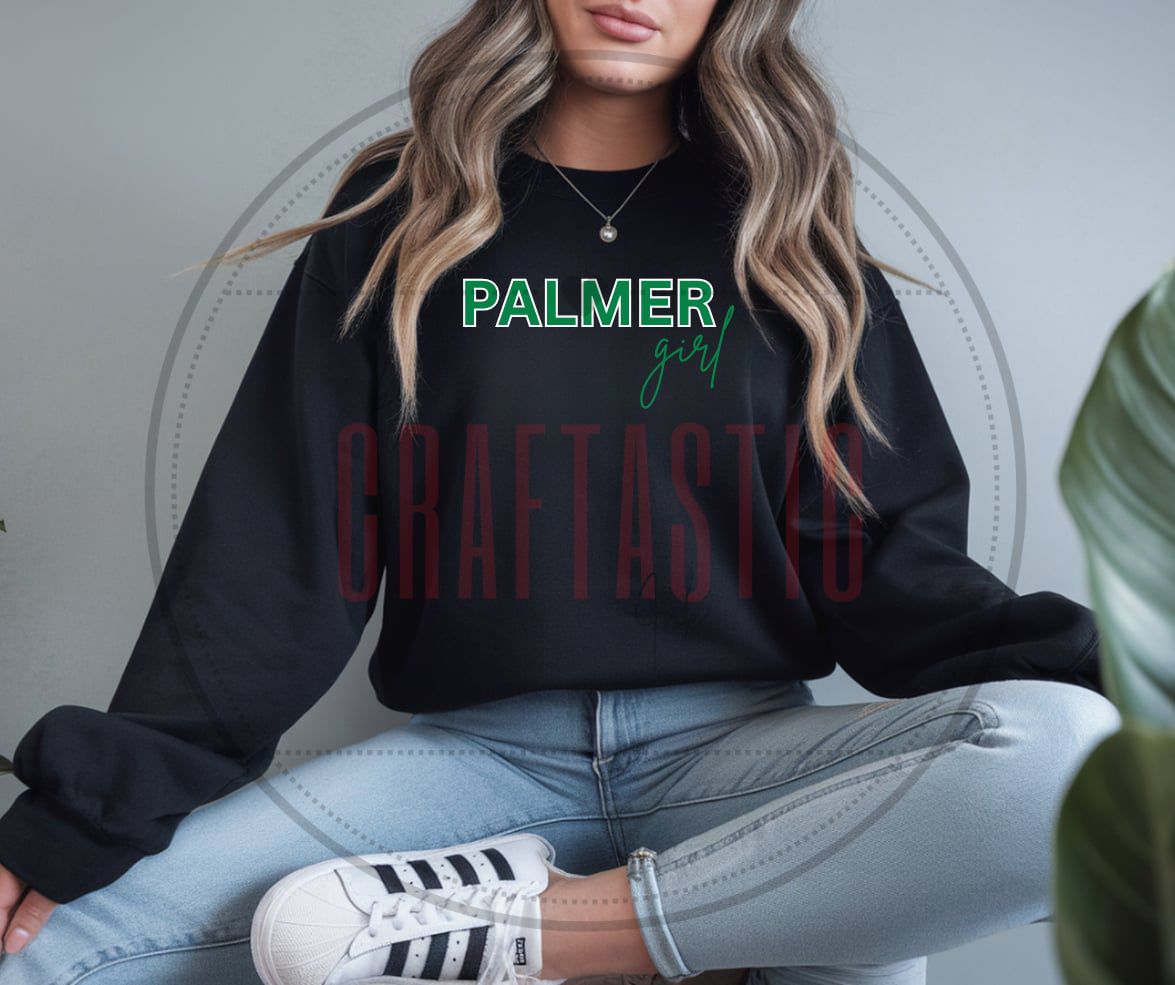 Custom “Your School Name” Girl Crewneck Sweatshirt