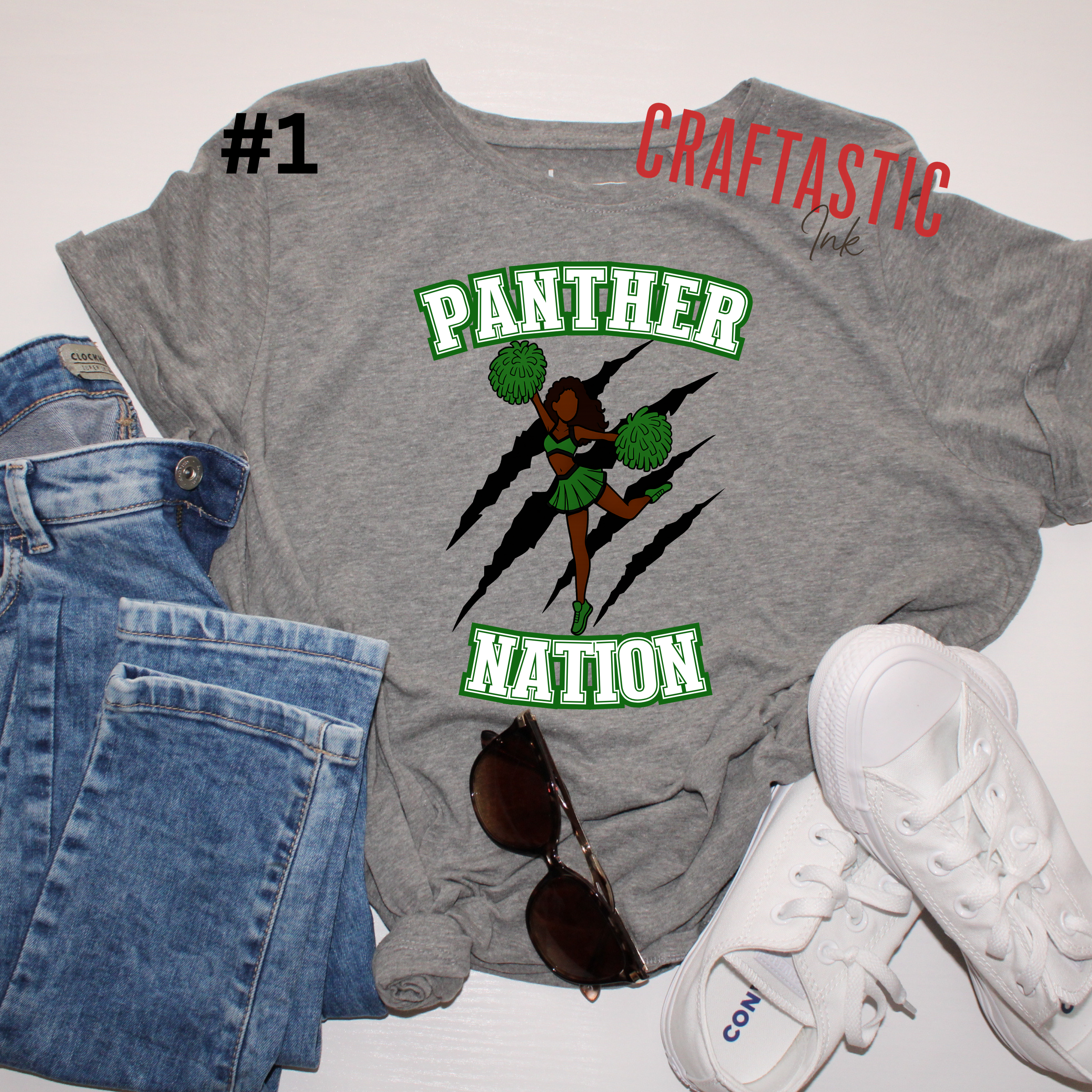 Panther Nation Spirit T-Shirt | Custom Cheer & Mascot Team Apparel-T-shirt