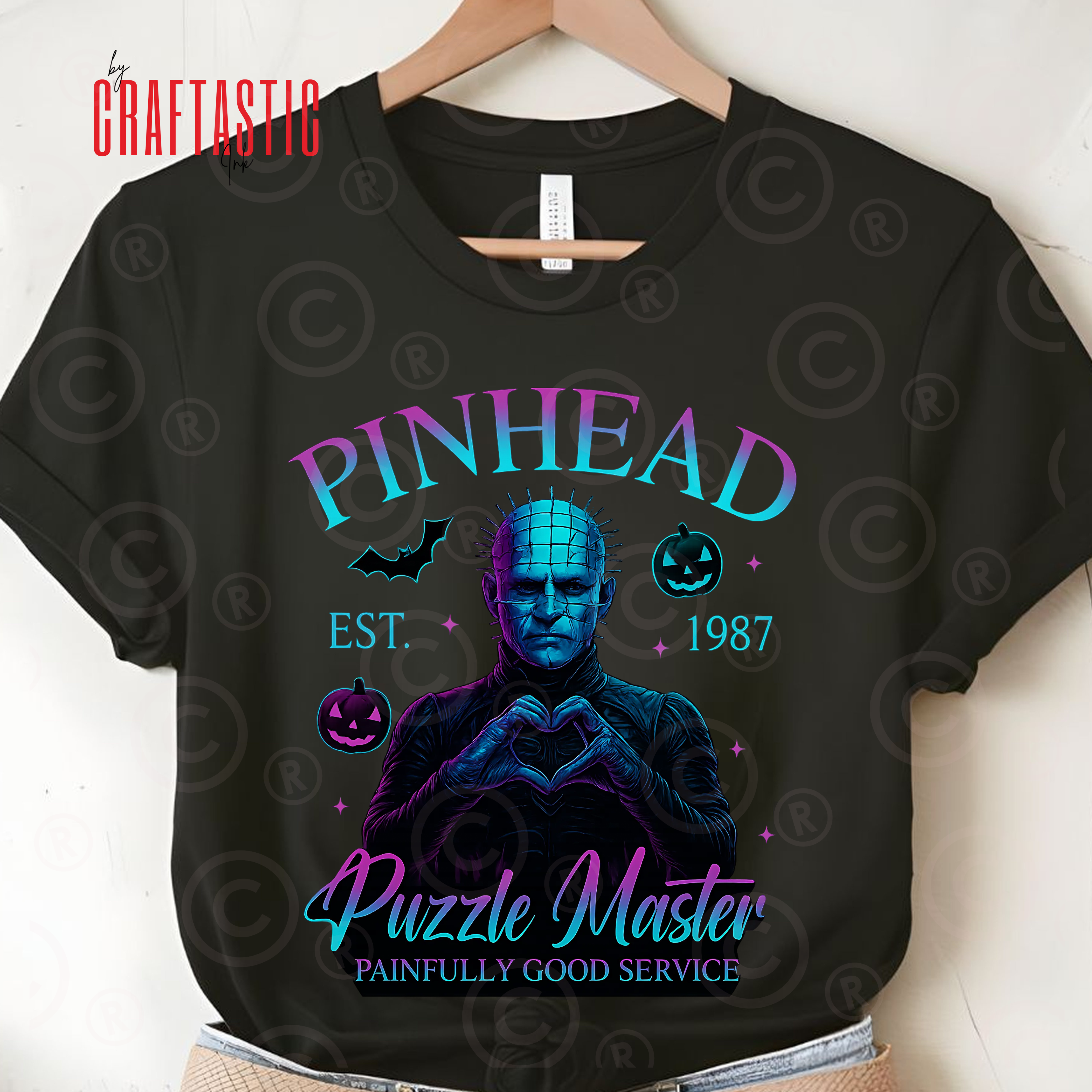 Pinhead Horror Tee Neon Style