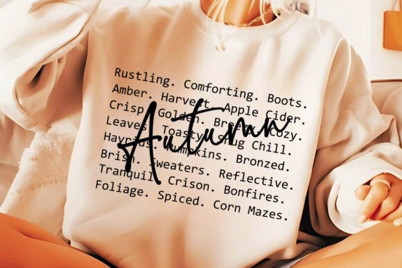 Autumn Words cozy fall shirt apparel

Autumn Words SVG digital download for Cricut

DTF transfer Autumn Words design

Cozy trendy fall shirt with autumn words design
