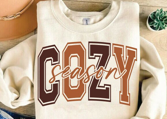 Cozy Season DTF Transfer | Fall Digital Print for Apparel– DTF Transfer | Cozy Fall Graphic DTF Transfer-Craftastic Ink