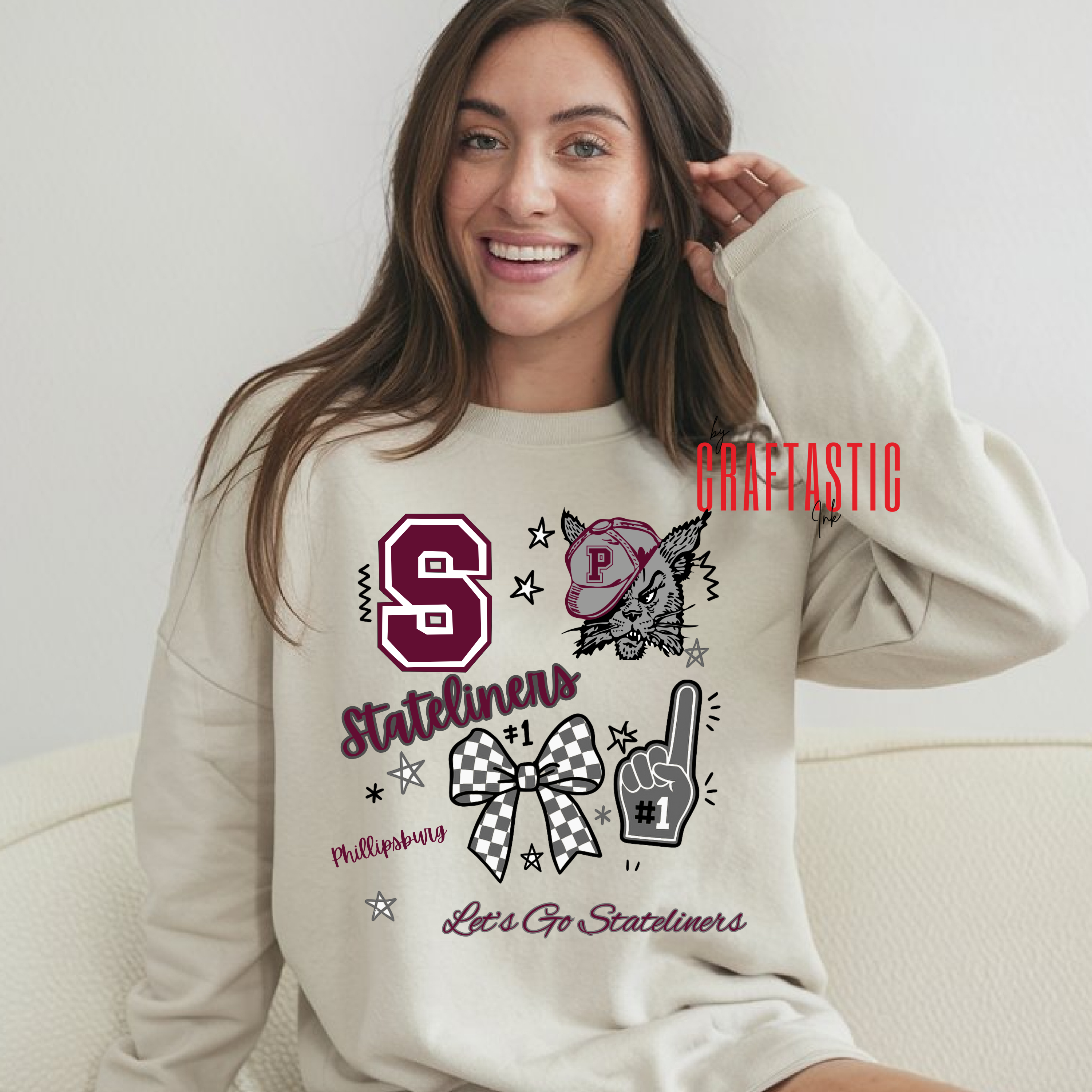 Phillipsburg Stateliners Cheer and Game Day Sweatshirt – Maroon & White
