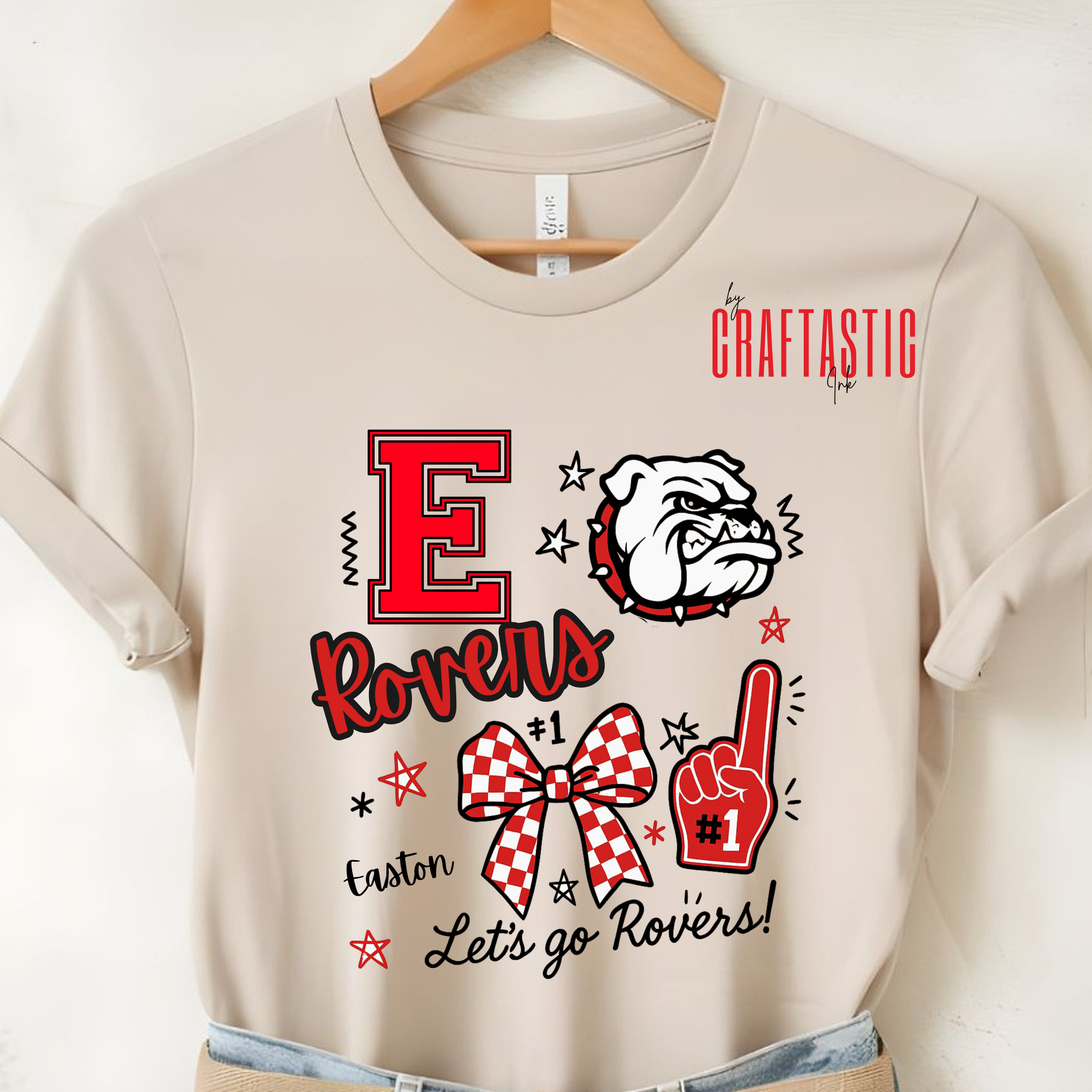 Custom Stateliners School Spirit Shirt with Varsity Letter S and Bulldog Mascot