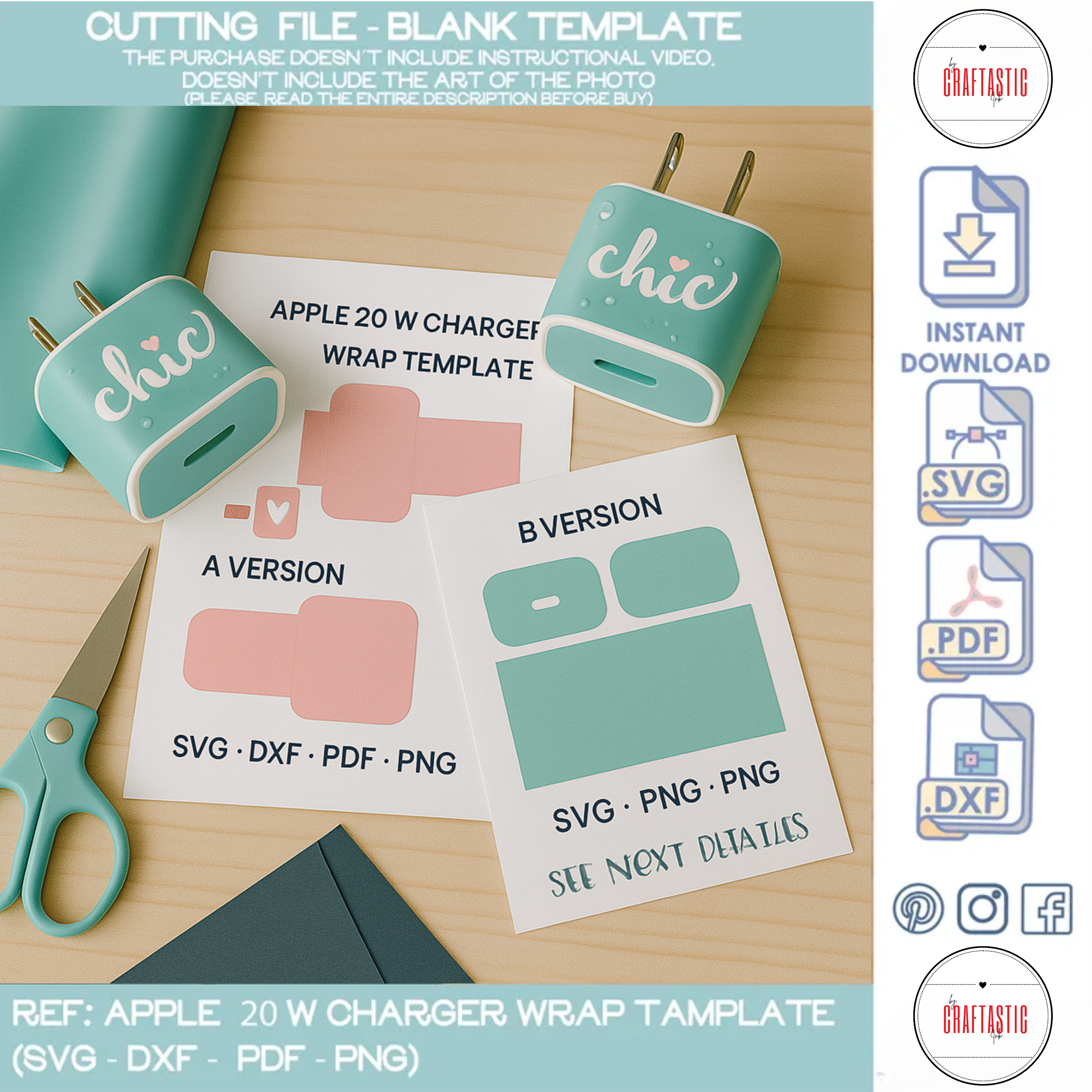 AMA- Apple 20W Power adapter skin template svg, usb-c iPhone Charger wrap Template, Svg, Png, PDF, usb-c iPhone Charger Template Wrap