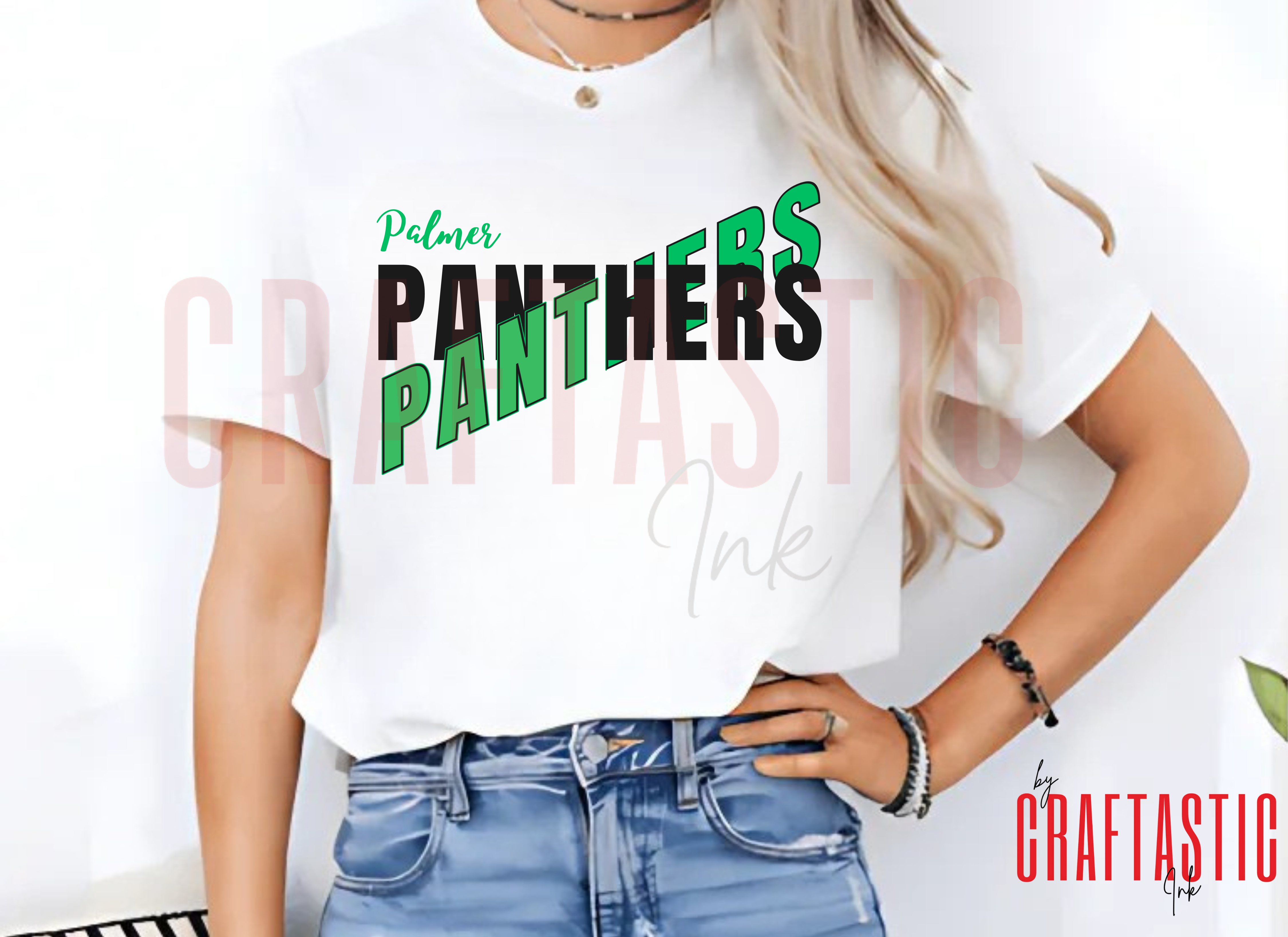 Palmer Panthers Spirit Wear PNG | Distressed Panther Paw Print | School Spirit| Custom Tshirts
