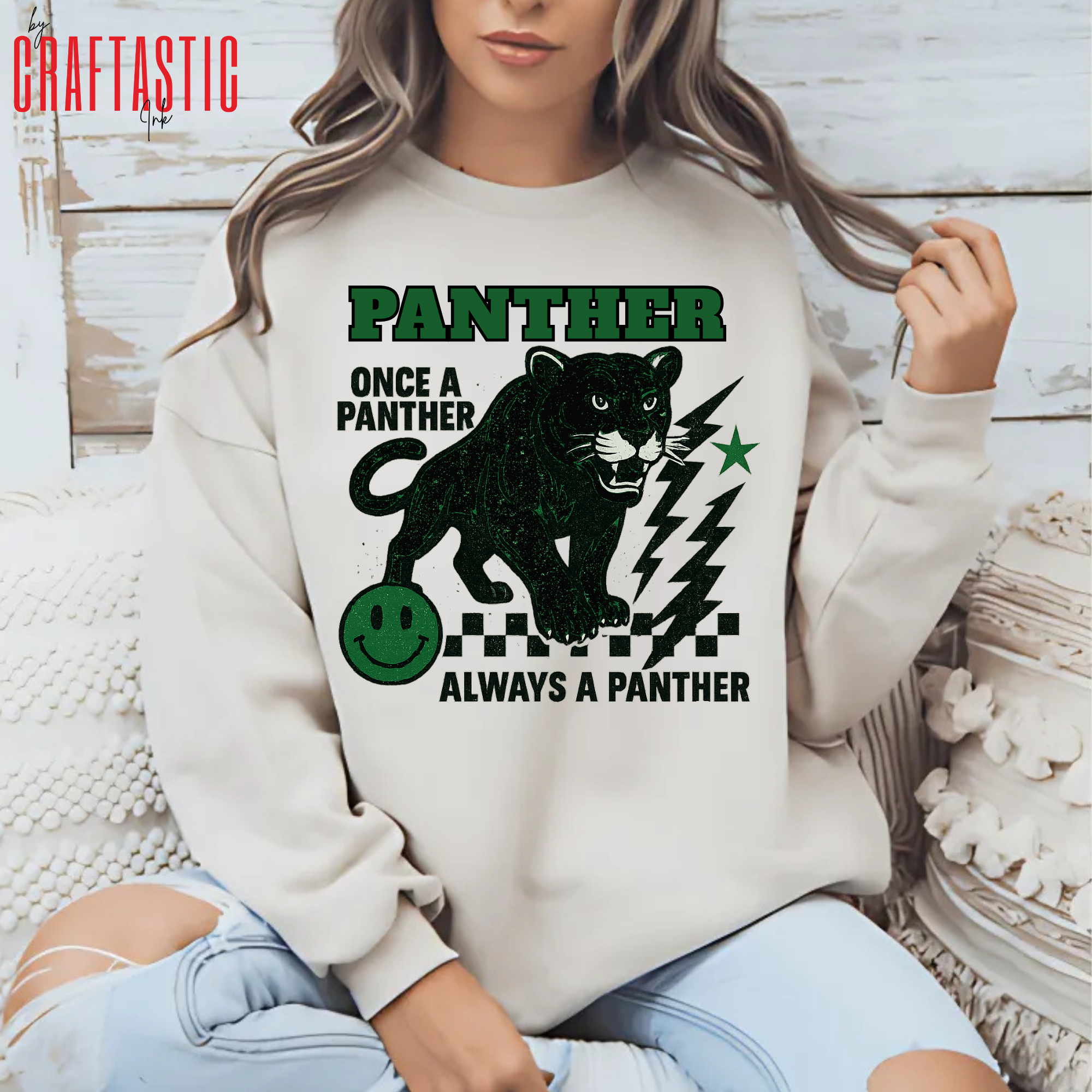 Panther Spirit Sweatshirt | Once a Panther Always a Panther | School Pride Apparel & DTF Transfers