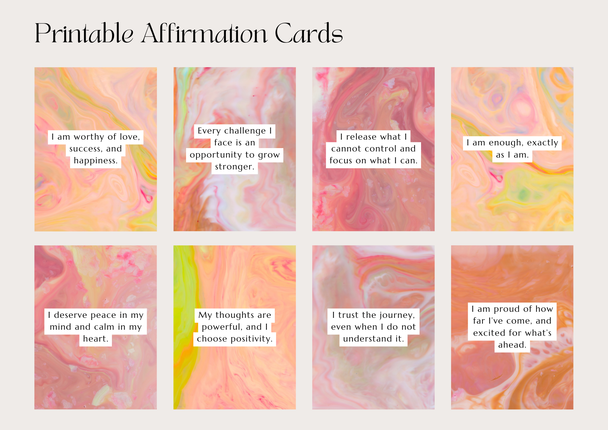 Digital Affirmation cards-Daily Inspiration for Mental Wellness & Self-Care-Craftastic Ink