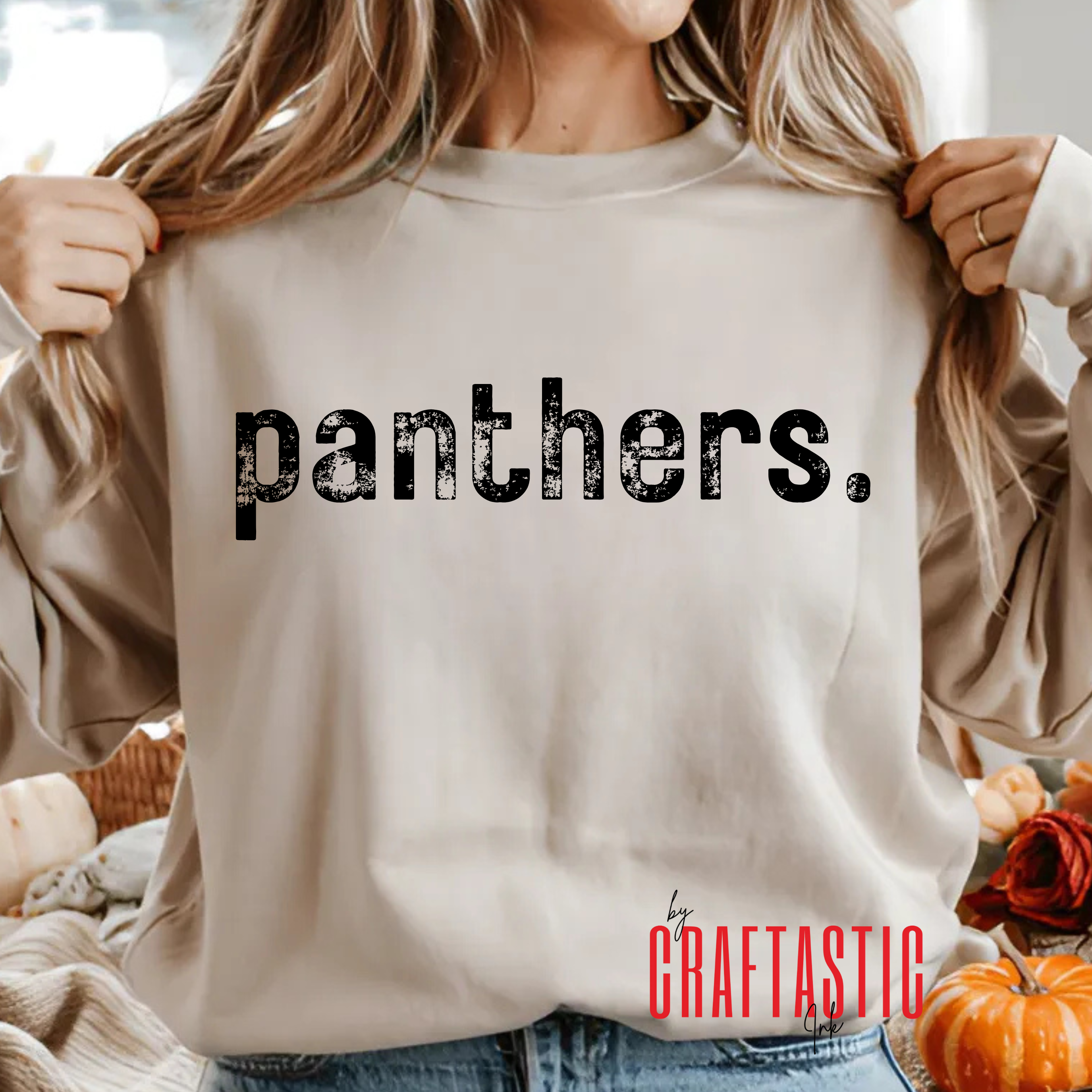 Panthers PNG | Distressed Panther Paw Print | School Spirit Digital Designl | Custom Mascot Hoodies & Sweatshirts CUSTOM