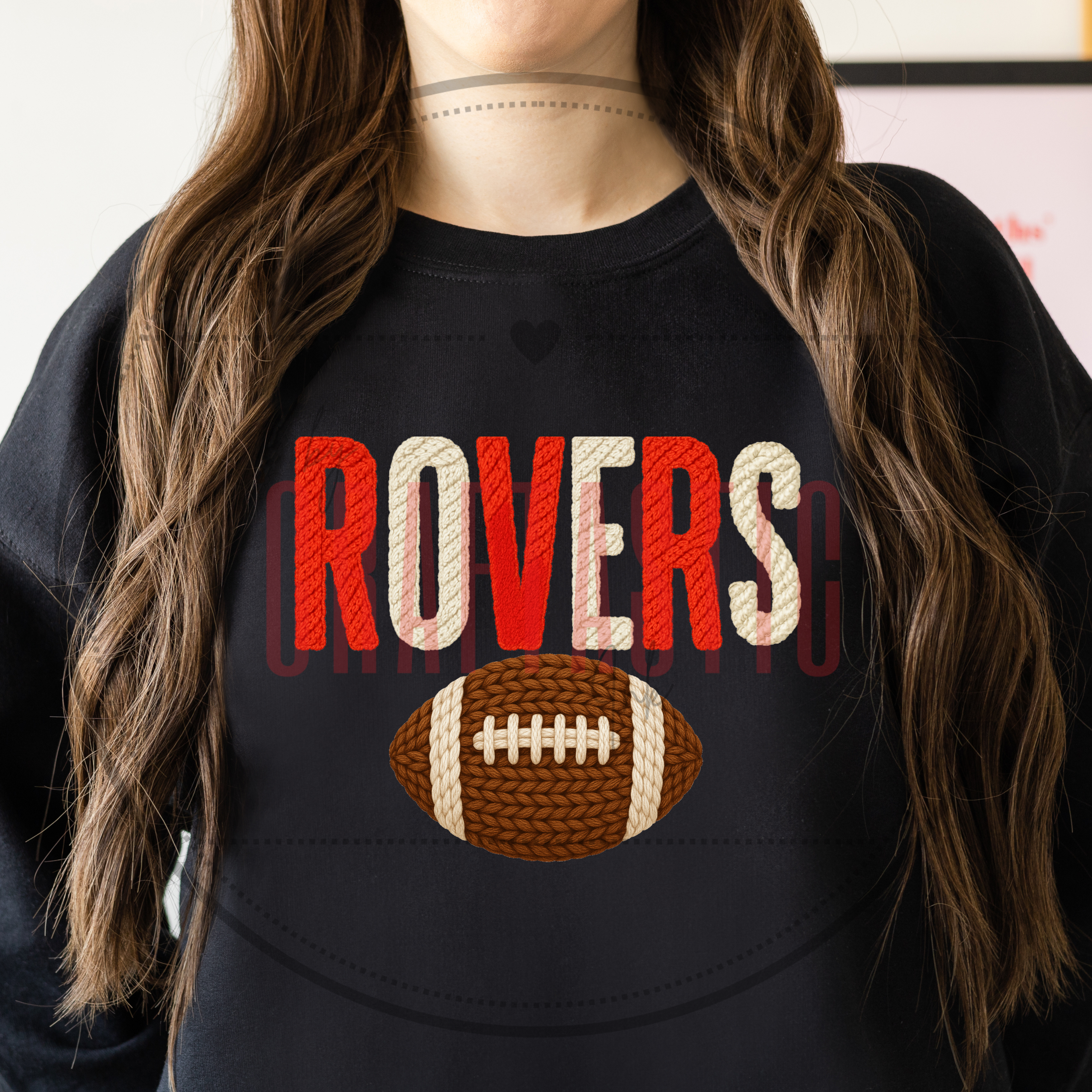 Custom School Spirit Knit Rovers Football Sweatshirt | Personalized School Name & Colors | Craftastic Ink Creations