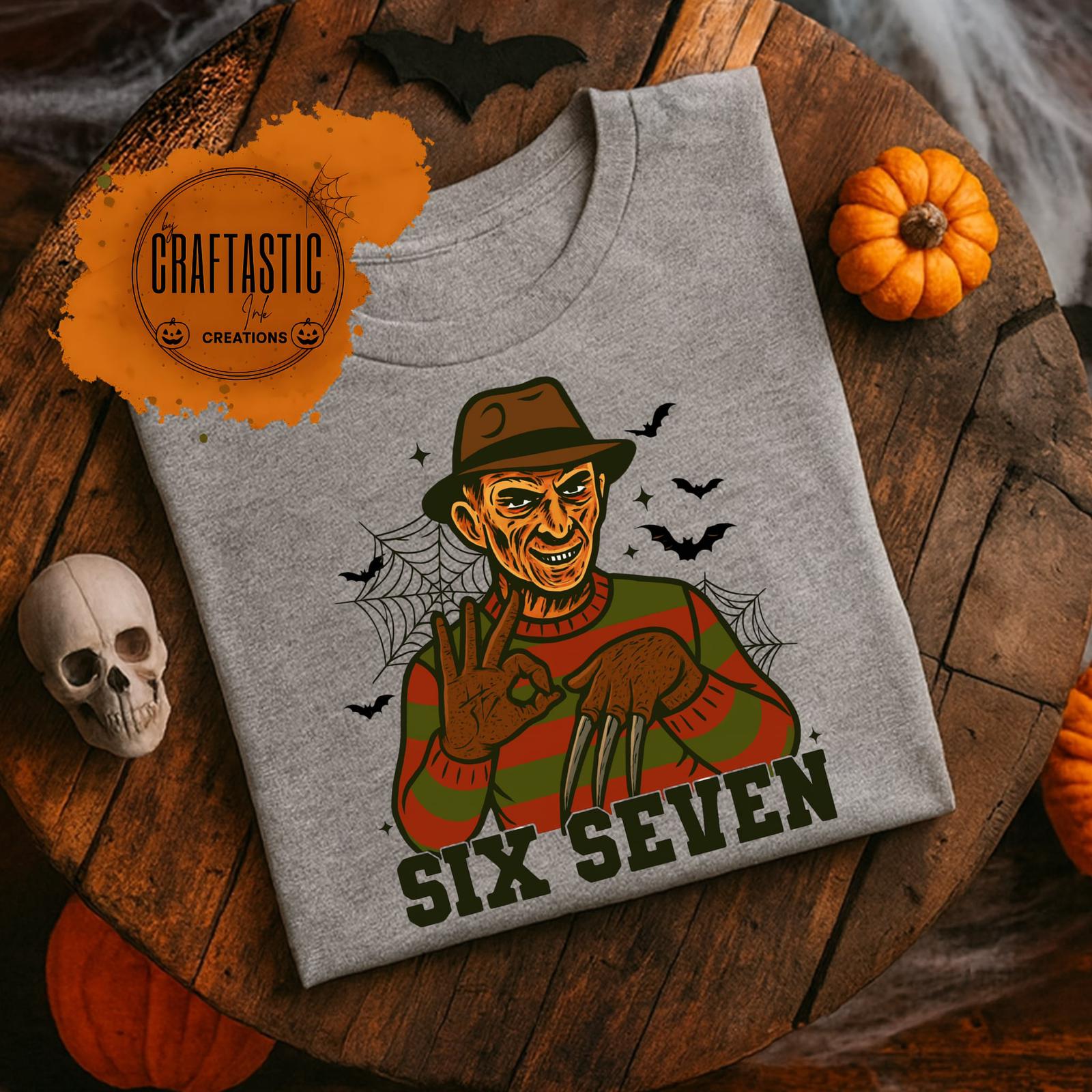 SIX SEVEN Horror Characters T-Shirt | Trendy Halloween Graphic Tee | Scary Movie Inspired Shirt – Craftastic Ink