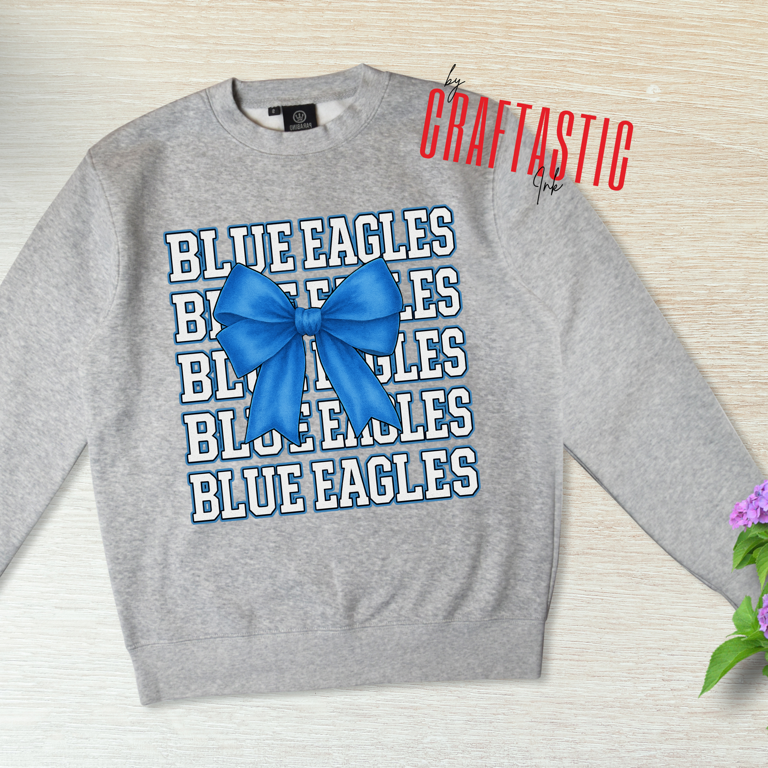 Blue Eagles Custom Sweatshirt with Bow Design