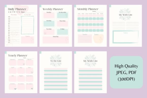"Traditional Digital Planner – Undated, Hyperlinked PDF for iPad & Android | Daily, Weekly & Monthly Layouts" Creative Fabrica +5-Craftastic Ink